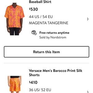 men’s Versace Silk Set